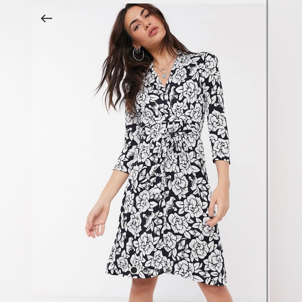 French Connection Floral Tie Waist Dress